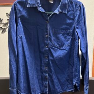 Old Navy Men's Deep Blue Button Down Classic  Shirt #080